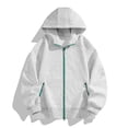 thumbnail image 1 of Donemore Hooded Sweatshirt with Oversized Fit, Full-Length Sleeves and Zippered Pockets in Solid Color - Trendy Sporty Style with Versatile Casual Design, 1 of 7