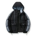 thumbnail image 1 of Donemore Men Casual Faddish Solid Long Sleeves Zipper Hooded Outwear Sports Coat Jacket, 1 of 5
