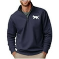 thumbnail image 1 of Donemore Men Printed Hoodie Pullover Sport Half-Zip Long Sleeve Stand-up Collar Blouse, 1 of 4