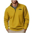 thumbnail image 1 of Donemore Men Printed Hoodie Pullover Sport Half-Zip Long Sleeve Stand-up Collar Blouse, 1 of 4