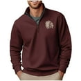 thumbnail image 1 of Donemore Men Printed Hoodie Pullover Sport Half-Zip Long Sleeve Stand-up Collar Blouse, 1 of 4