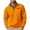 thumbnail image 1 of Donemore Men Printed Hoodie Pullover Sport Half-Zip Long Sleeve Stand-up Collar Blouse, 1 of 4