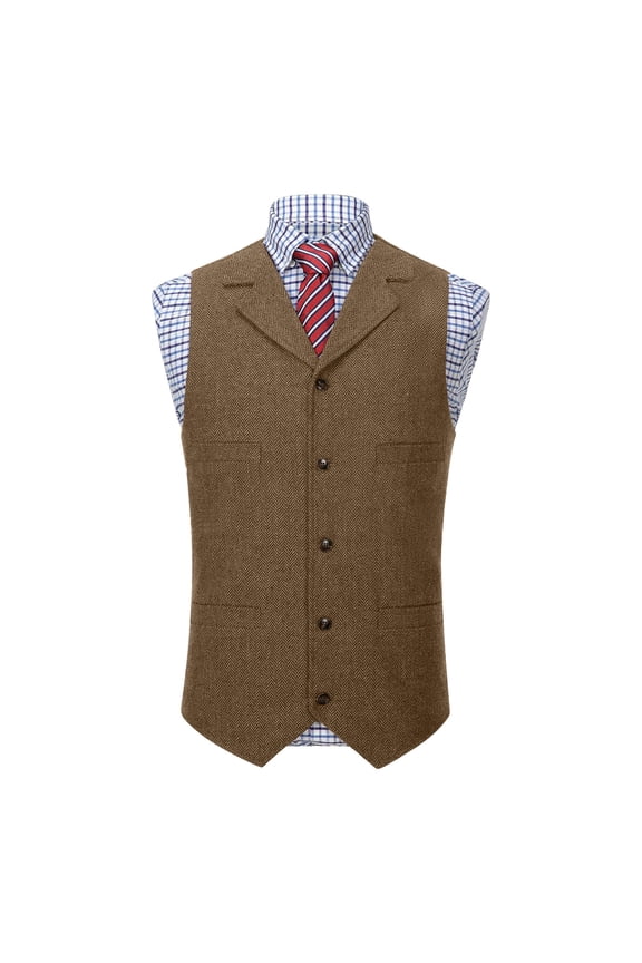 Men's Business Casual Solid Color Lapel Single-Breasted Suit Vest Waistcoat Classic Tailoring Slim Fit for Commuting Workplace Daily Wear