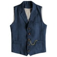 thumbnail image 1 of Donemore Men's Business Casual Solid Color Lapel Single-Breasted Suit Vest Waistcoat Classic Tailoring Slim Fit for Commuting Workplace Daily Wear, 1 of 6