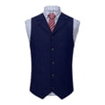 thumbnail image 1 of Donemore Men's Business Casual Solid Color Lapel Single-Breasted Suit Vest Waistcoat Classic Tailoring Slim Fit for Commuting Workplace Daily Wear, 1 of 5