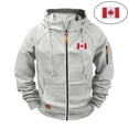 thumbnail image 1 of Donemore Men's Cargo Solid Color Multiple Pockets Sports Ditness Training Raglan Long Sleeved Hooded Casual Jacket, 1 of 9
