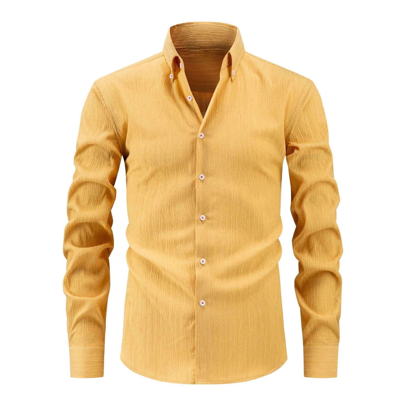 Men's Round Collar Button Down Shirt