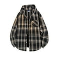 thumbnail image 1 of Donemore Men's Casual Fashion Striped Check Hooded Sweatshirt Long Sleeve Button Front Side Pocket Design Loose Trendy Versatile Male Apparel, 1 of 4