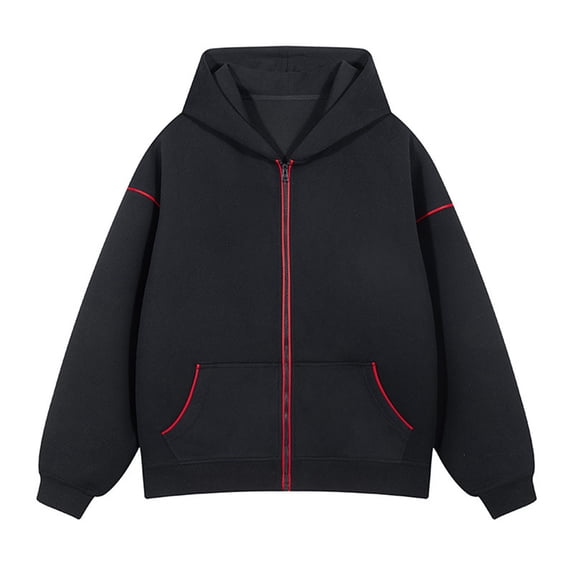 Donemore Men's Casual Hooded Jacket Lightweight Breathable Zippered Pockets Loose Fit Outdoor Windbreaker Solid Color