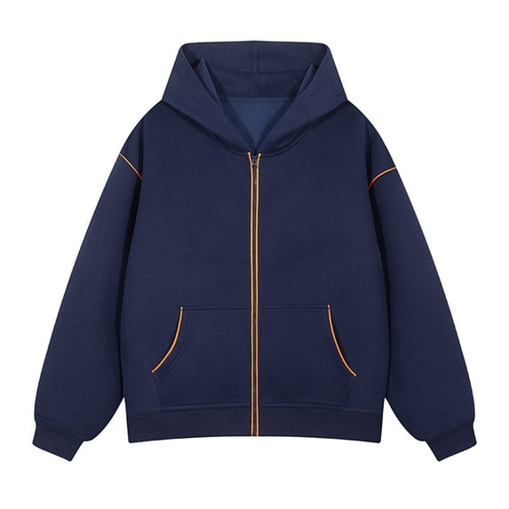 Donemore Men's Casual Hooded Jacket Lightweight Breathable Zippered Pockets Loose Fit Outdoor Windbreaker Solid Color