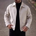 thumbnail image 1 of Donemore Men's Casual Jacket Long Sleeve Lapel Button Front Solid Color Polyester Coat Lightweight Outerwear Sizes, 1 of 9