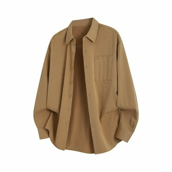 Donemore Men's Casual Striped Print Lapel Button Long Sleeve Multi-Pocket Jacket / Trendy Utility Design Comfortable Versatile Men's Outerwear