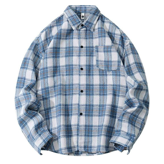 Donemore Men's Checkered Print Hooded Casual Jacket - Relaxed Fit Long Sleeve Button Front Drawstring Design Fashionable Outerwear