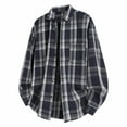 thumbnail image 1 of Donemore Men's Checkered Print Hooded Casual Jacket - Relaxed Fit Long Sleeve Button Front Drawstring Design Fashionable Outerwear, 1 of 3