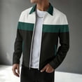 thumbnail image 1 of Donemore Men's Color-Block Long Sleeve Collar Zip-Up Open Front Waffle Texture Jacket Coat Casual Fashion Stylish Versatile Male Outerwear, 1 of 6