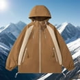 thumbnail image 1 of Donemore Men's Colorblock Hooded Windbreaker Jacket with Pockets Lightweight Loose Fit Outdoor Sports Casual Coat, 1 of 4