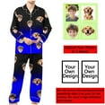 thumbnail image 1 of Donemore Men's Custom Printed Pajama Set Button-Up Lapel Collar Gradient Long Sleeve with Pockets, 1 of 9