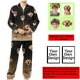 thumbnail image 1 of Donemore Men's Custom Printed Pajama Set Button-Up Lapel Collar Gradient Long Sleeve with Pockets, 1 of 9