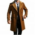 thumbnail image 1 of Donemore Men's Double-Breasted Mid-Length Trench Coat Notched Collar Solid Color Casual Business Commute Outerwear, 1 of 6