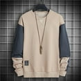 thumbnail image 1 of Donemore Men's Fashion Casual Solid Color Round Neck Long Sleeve Shirt Simple Pure Color Design Business Casual Versatile Style Comfortable Breathable Men's Top, 1 of 3