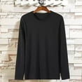 thumbnail image 1 of Donemore Men's Fashion Oversized Solid Color Round Neck Long Sleeve Shirt Loose Fit Casual Business Versatile Top, 1 of 5