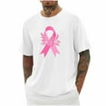 thumbnail image 1 of Donemore Men's Fashion Short Sleeve Round Neck T-Shirt with Breast Cancer Awareness Print, Moisture-Wicking Workout Top for Gym and Casual Wear, Trendy Charity Design Men's Apparel, 1 of 4