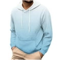 thumbnail image 1 of Donemore Men's Flannel Fleece Hoodie Drawstring Gradient Long Sleeve Pullover Sweatshirt with Pockets, 1 of 5