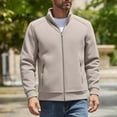 thumbnail image 1 of Donemore Men's Fleece Jacket Long Sleeve Stand Collar Zippered Pockets Casual Winter Warmth, 1 of 9
