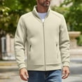 thumbnail image 1 of Donemore Men's Fleece Jacket Long Sleeve Stand Collar Zippered Pockets Casual Winter Warmth, 1 of 9