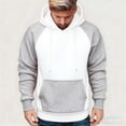 thumbnail image 1 of Donemore Men's Fleece Lined Hooded Sweatshirt Color Block Pullover with Pockets Casual Japanese Fabric Winter Warm, 1 of 8