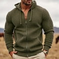 thumbnail image 1 of Donemore Men's Full-Zip Pocket Design Solid Color Long Sleeve Hooded Sweatshirt Casual Trendy Minimalist Style, 1 of 3