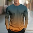 thumbnail image 1 of Donemore Men's Gradient Casual Print Sporty Long Sleeve Round Neck Shirt / Fashion Trend Casual Design Comfortable Versatile Menswear, 1 of 5
