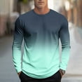 thumbnail image 1 of Donemore Men's Gradient Casual Print Sporty Long Sleeve Round Neck Shirt / Fashion Trend Casual Design Comfortable Versatile Menswear, 1 of 5
