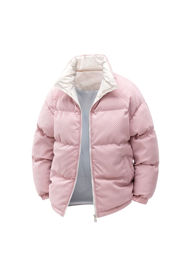 Men's Heavyweight Warm Cotton Stand Collar Zipper Front Coat Jacket Winter Outdoor Casual Solid Color