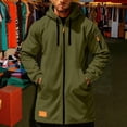 thumbnail image 1 of Donemore Men's Hooded Jacket Long Sleeve Zipper Front Drawstring Hood with Pockets Casual Outdoor Style, 1 of 8