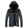 thumbnail image 1 of Donemore Men's Hooded Quilted Jacket Slim-Fit Zippered Pockets Long Sleeve Urban Casual Winter Parka, 1 of 3
