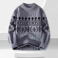 thumbnail image 1 of Donemore Men's Knitted Sweater Loose Fit Stretch Half-Zip Stand Collar Christmas Deer Jacquard Pullover Long Sleeve Casual Top, 1 of 3