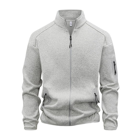 Donemore Men's Lightweight Breathable Windbreaker Stand Collar Zipper Pocket Jacket, Moisture-Wicking Loose Fit Elastic Long Sleeve Casual Outdoor Blouse