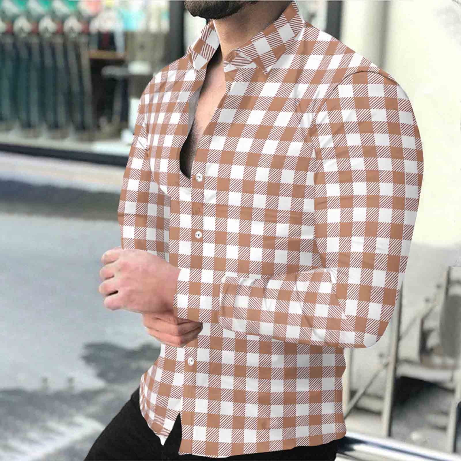 Donemore Men's Long Sleeve ButtonDown Collar Checkered Shirt Classic — free download