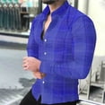 thumbnail image 1 of Donemore Men's Long Sleeve Button-Down Collar Checkered Shirt Classic Plaid Print Top Casual Business Trendy Versatile Men's Clothing, 1 of 8
