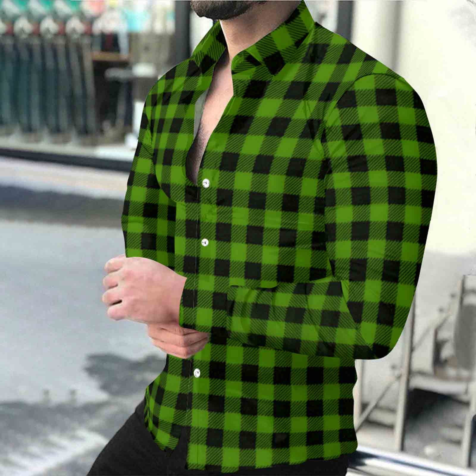 Donemore Men's Long Sleeve ButtonDown Collar Checkered Shirt Classic — free download