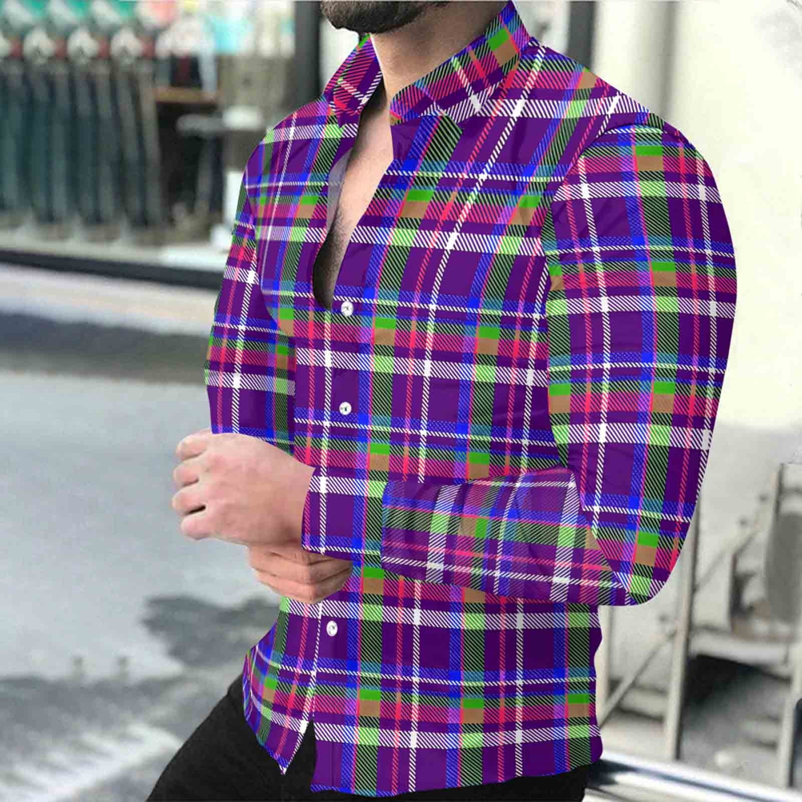 Donemore Men's Long Sleeve ButtonDown Collar Checkered Shirt Classic — free download