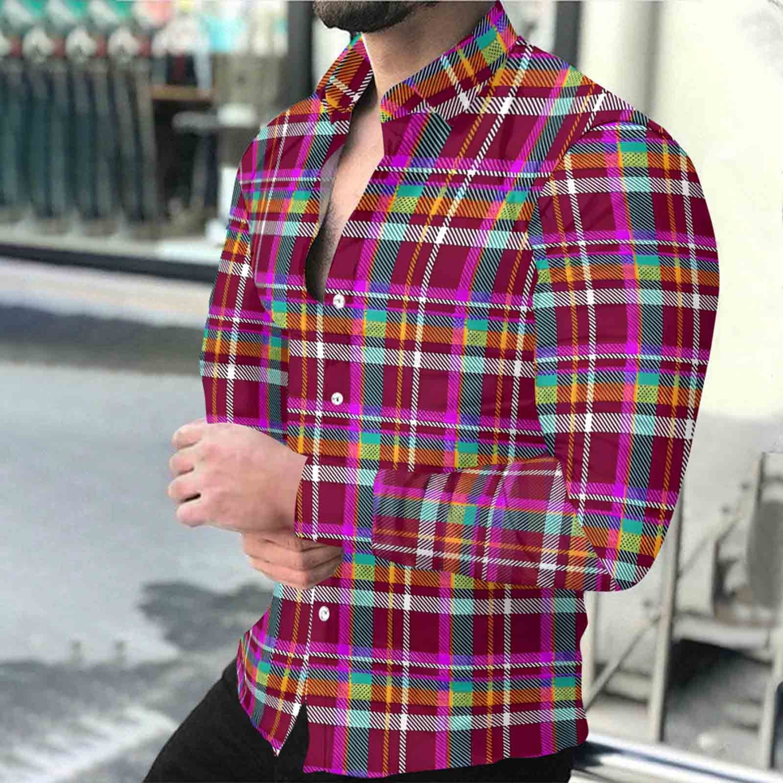 Donemore Men's Long Sleeve ButtonDown Collar Checkered Shirt Classic — free download