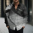 thumbnail image 1 of Donemore Men's Long Sleeve Collar Casual Shirt Fashion Print Trendy Design Business Casual Versatile Top, 1 of 5