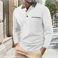 thumbnail image 1 of Donemore Men's Long Sleeve Collar Shirt with Button Design and Color Blocking for Autumn Winter Casual Business Stylish Men's Top, 1 of 7