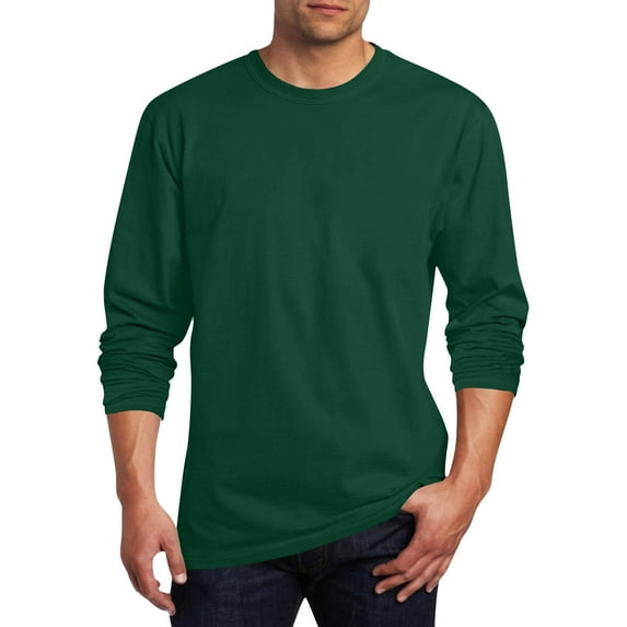 Donemore Men's Long Sleeve Cotton Blend T-Shirt with Graphic Print Round Neck Casual Athletic Wear