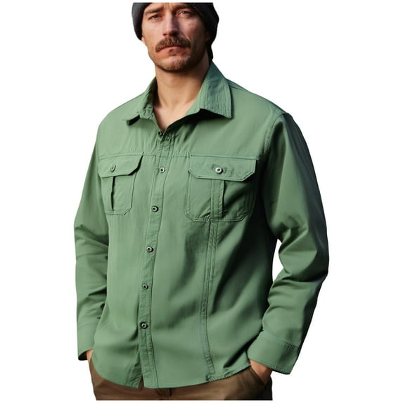 Donemore Men's Multi - Pocket Utility - Style Long - Sleeve Shirt, Multi - Color Options, Outdoor & Casual, Practical & Versatile