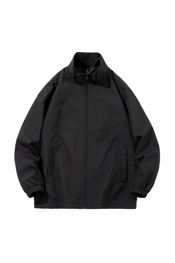 Men's Outdoor Casual Jacket Breathable Mountaineering Sport Coat Long Sleeve Stand Collar Design Windproof Durable Hiking Gear Lightweight Comfortable Men's Top