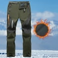 thumbnail image 1 of Donemore Men's Outdoor Fleece-Lined Solid Color Contrast Zipper Fly Hiking Pants with Sport Pockets Tactical Waterproof Quick-Dry Design Multi-Functional Warm Comfortable Casual Wear, 1 of 3
