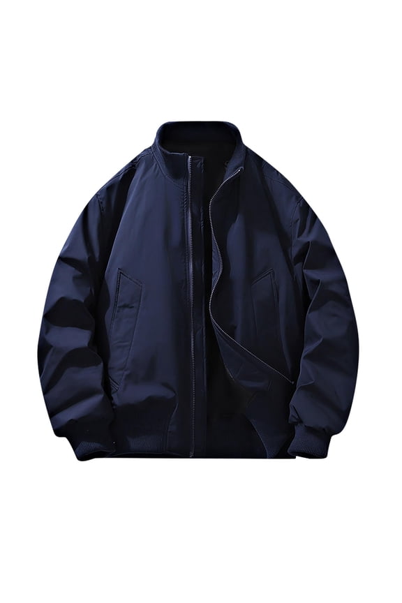 Men's Outdoor Multi-Pocket Zipper Long Sleeve Sport Jacket Solid Color Windproof & Breathable Running Gym Training Coat